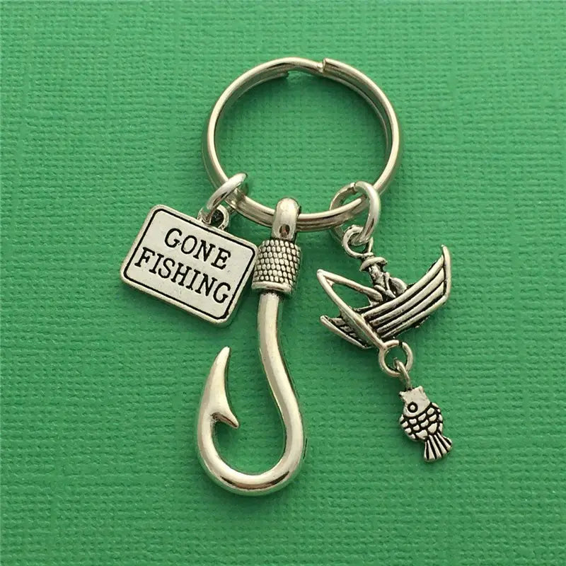 FISHING HOOK/BOAT KEYCHAIN