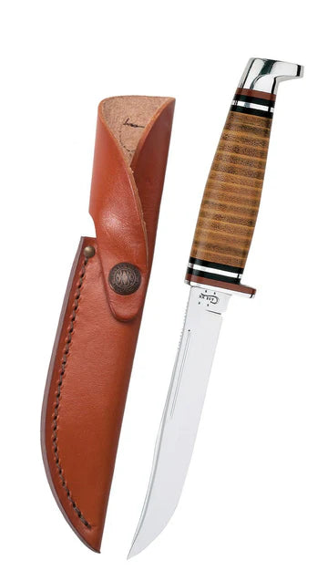 CASE LEATHER 5" UTILITY HUNTER WITH LEATHER SHEATH KNIVE