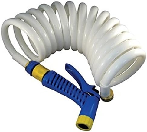 SHOP MARPAC COILED WASHDOWN HOSE WITH NOZZLE 1/2"x15'