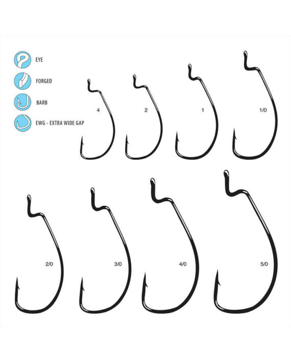GAMAKATSU OFFSET SHANK WORM EWG HOOKS