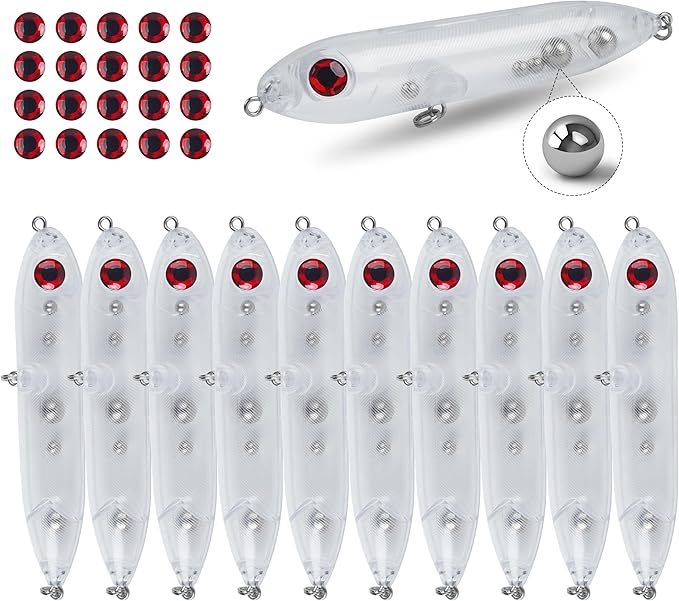 4" CLEAR CATFISH RATTLING LINE FLOAT LURE RED EYE