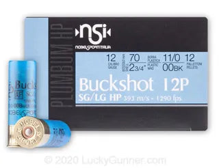 NSI 12 GA 2-3/4" NOBEL 00 BUCKSHOT AMMO 10PCK