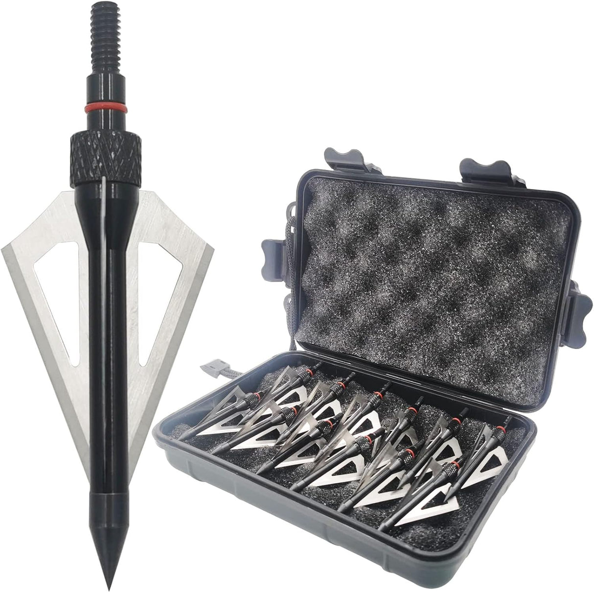 HUNTING BROADHEADS 12PCK 100 GRAINS SCREW-IN ARROW ARCHERY 3 BLADES HUNTING HEADS ARROW TIPS COMPATIBLE WITH CROSSBOW AND COMPOUND BOW