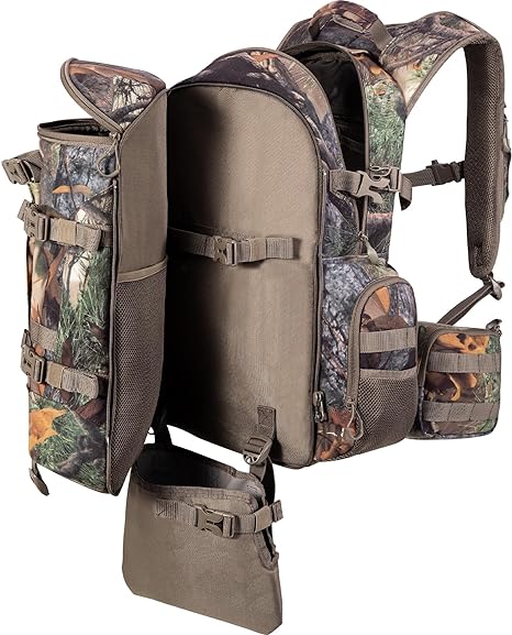 BLISSWILL LG HUNTING BACKPACK FOR BOW RIFLE W/ WATERPROOF RAIN COVER 40L