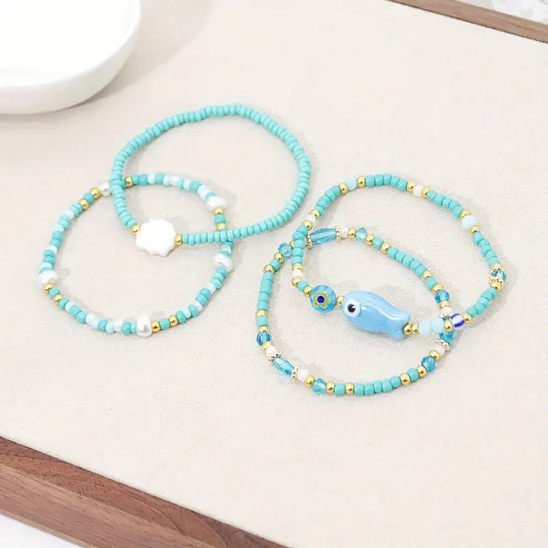 OCEAN BLISS BEADED BRACELET SET