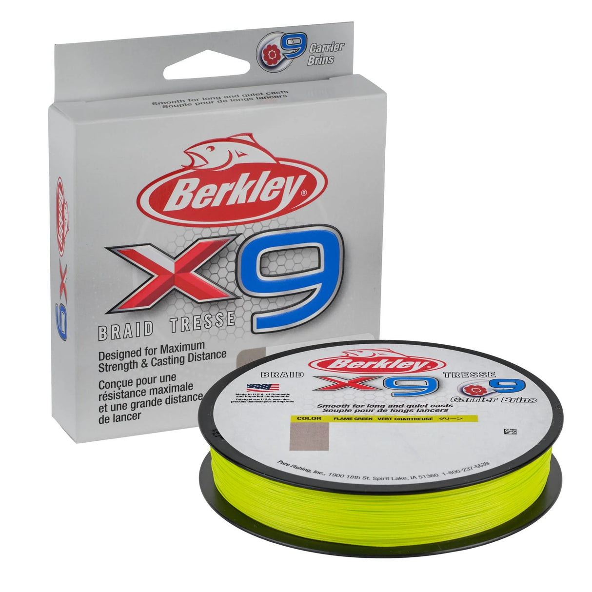 BERKLEY X9 BRAID TRESSE FISHING LINE