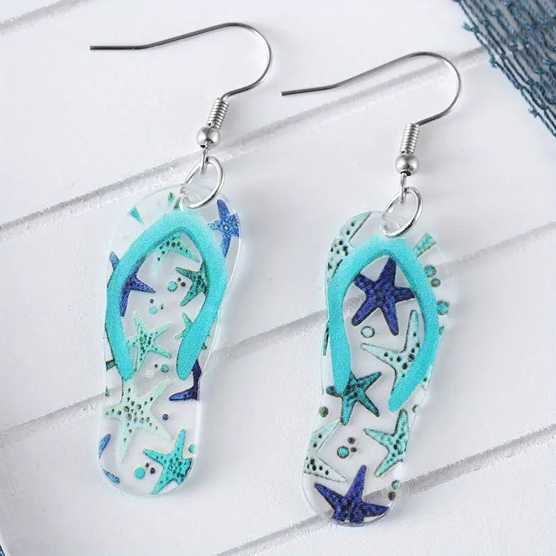 OCEAN STYLE DROP EARRINGS ACRYLIC SLIPPER