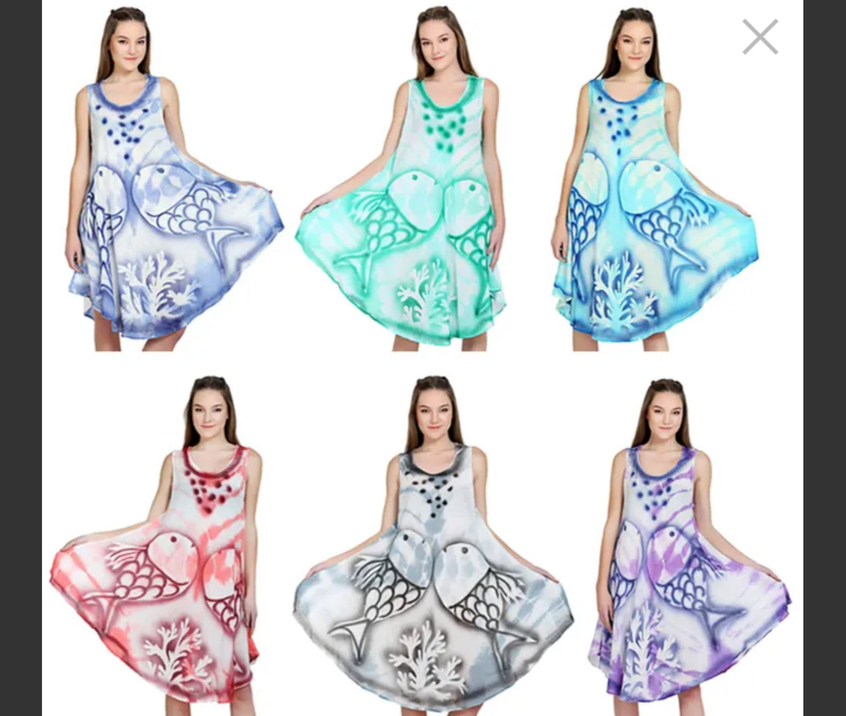 ADVANCED APPAREL FREE SIZE TIE DYE DRESS COVER UP