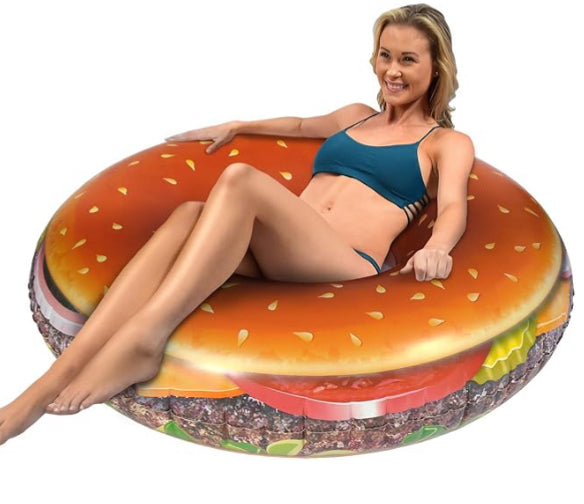 GOFLOATS INFLATABLE CHEESEBURGER PARTY TUBE