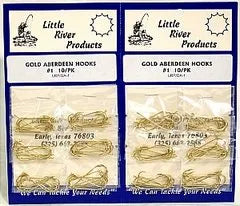LITTLE RIVER GOLD ABERDEEN HOOKS 2/0 8PCK