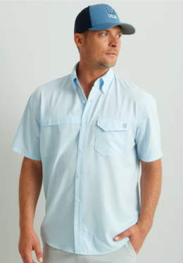 HUK TIDE POINT SHORT SLEEVE BUTTON DOWN SHIRT