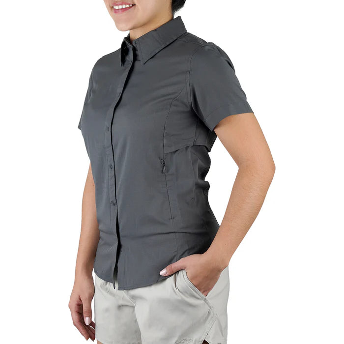AFTCO WOMEN'S WRANGLE SS BUTTON DOWN SHIRT