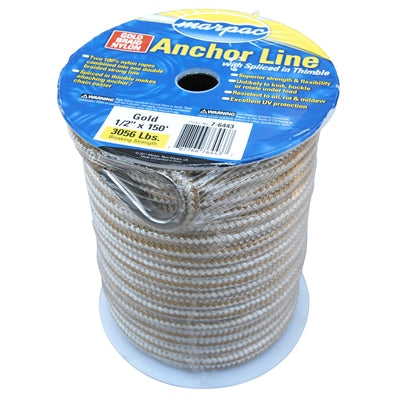 SHOP MARPAC ANCHOR LINE GOLD BRAID 3/8"x100'