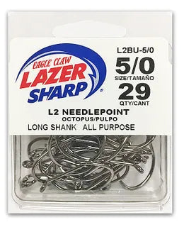 EAGLE CLAW LAZER SHARP L2 NEEDLEPOINT OCTOPUS HOOKS