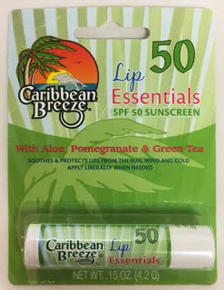 CARIBBEAN BREEZE LIP ESSENTIALS ALOE LIP BALM SPF 50