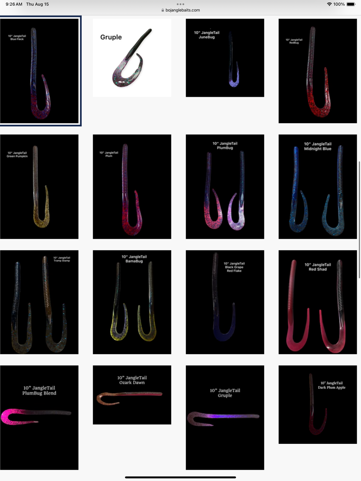 BOJANGLE BAITS 10” JANGLETAIL SOFT BAITS