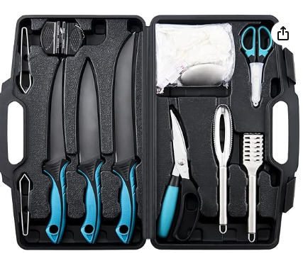 KNINE OUTDOORS FISH FILLET KNIFE SET CURVED FLEX 7"/9" FILLET KNIFE