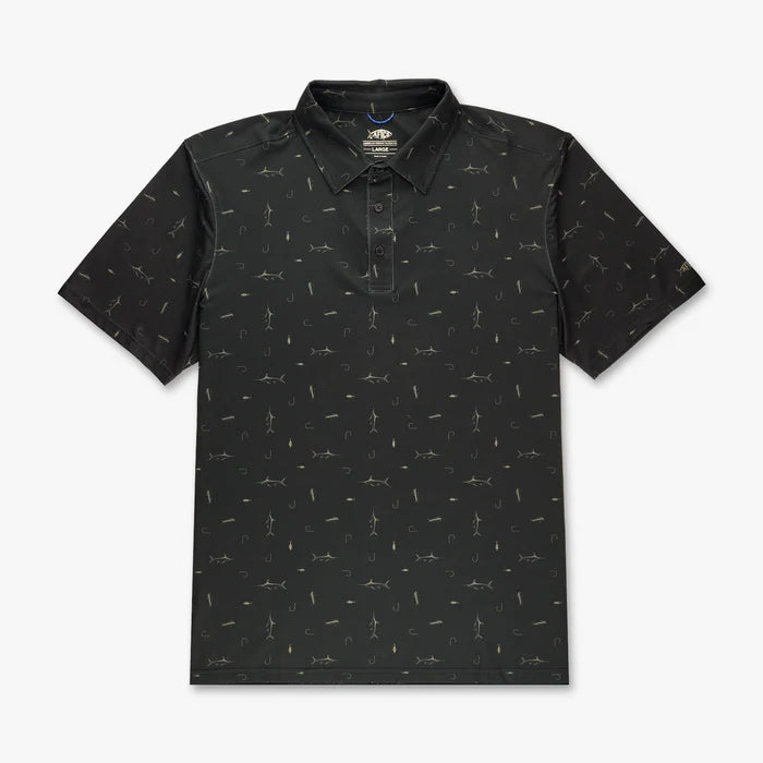 AFTCO CYPRESS PRINTED PERFORMANCE POLO SHIRT