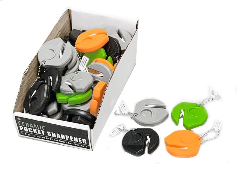 MINI CERAMIC POCKET SHARPENER 2" BALL KEYCHAIN