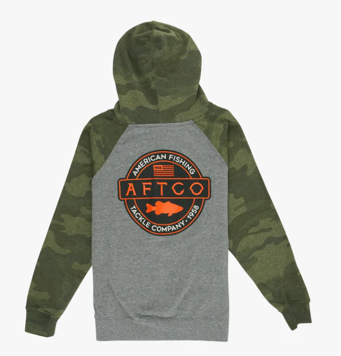 AFTCO YOUTH BASS PATCH PULLOVER HOODIE