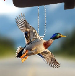 CHARMING GREEN-HEADED DUCK ACRYLIC CAR CHARM