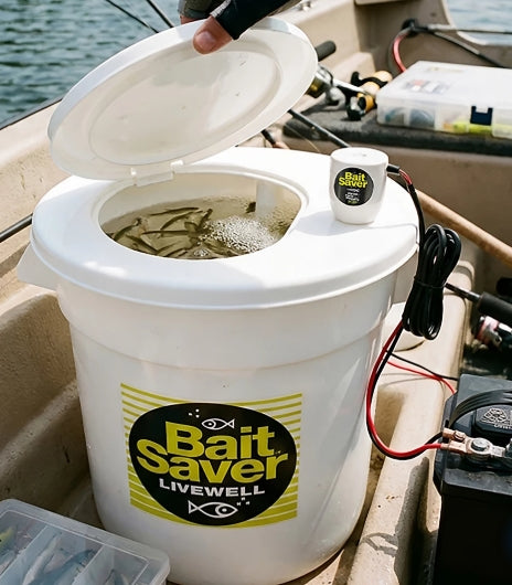 MARINE METAL BAIT SAVER 10GAL LIVEWELL BUCKET W/ AERATOR