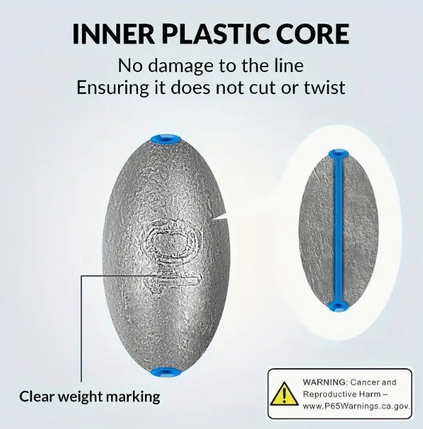 EGG SHAPED LEAD SINKER BAG