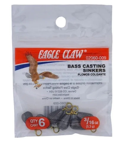 EAGLE CLAW BASS CASTING SINKERS
