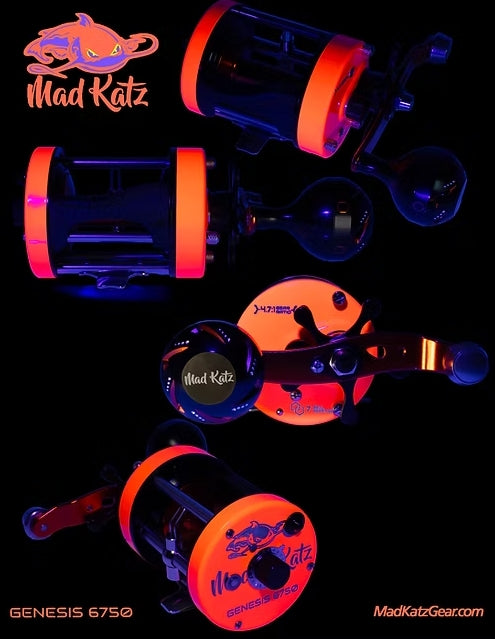 MAD KATZ GENESIS 6750 ORANGE HELIOS REEL (IT GLOWS)