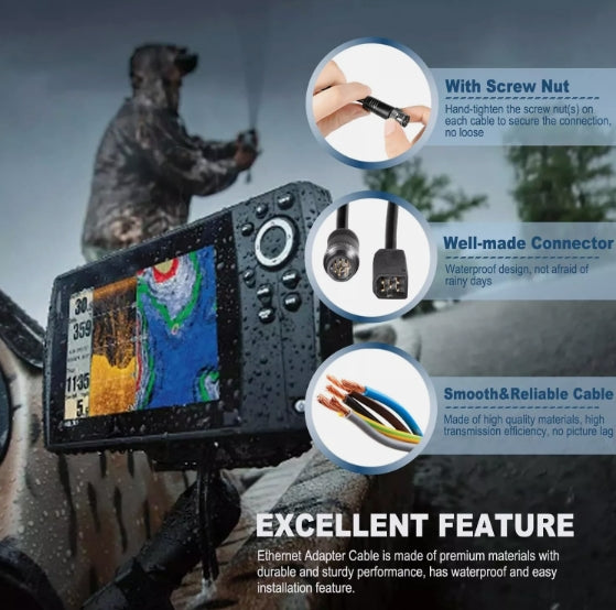 HUMMINBIRD ETHERNET ADAPTER CABLE 12"