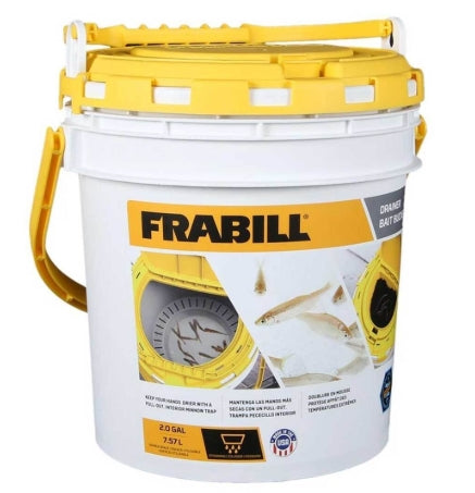FRABILL 2GAL DRAINER BAIT BUCKET 2PC W/ BRACKET LID