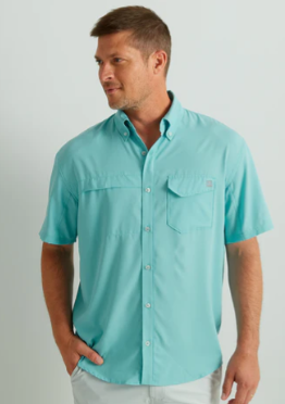 HUK TIDE POINT SHORT SLEEVE BUTTON DOWN SHIRT