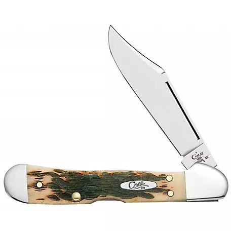 CASE CUTLERY 2.72" BONE MINI COPPERLOCK POCKET KNIFE, AMBER