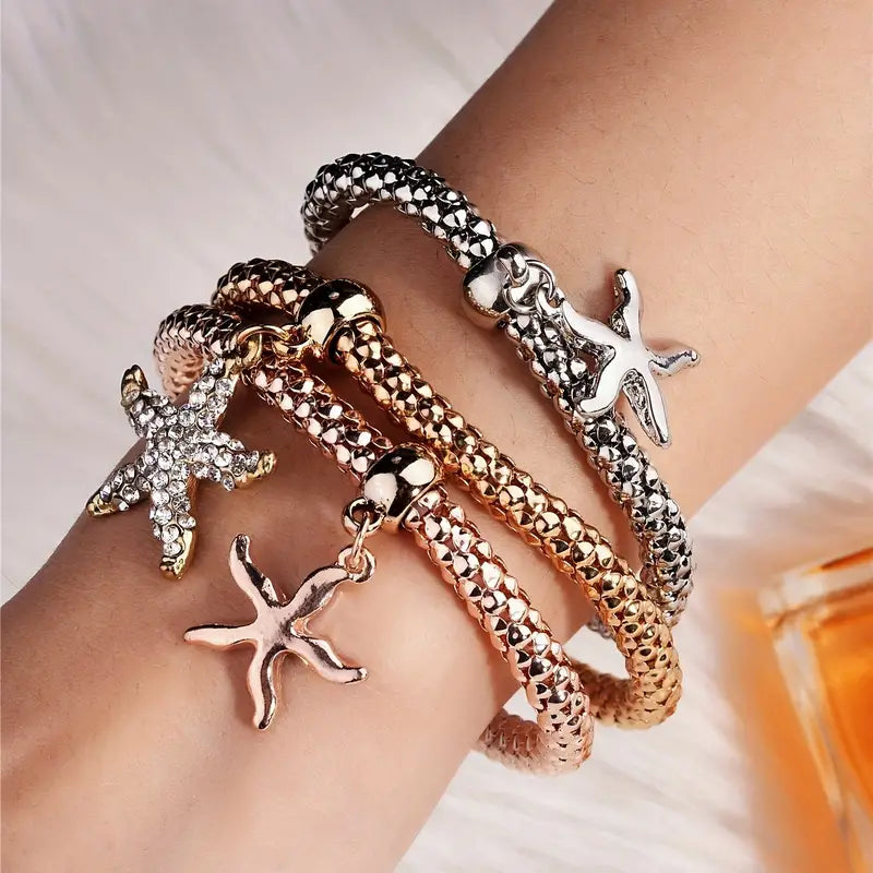 STARFISH PENDANT BRACELET 3PC