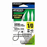 OWNER HOOKS SSW WITH CUTTING POINT #1/0 BLACK CHROME