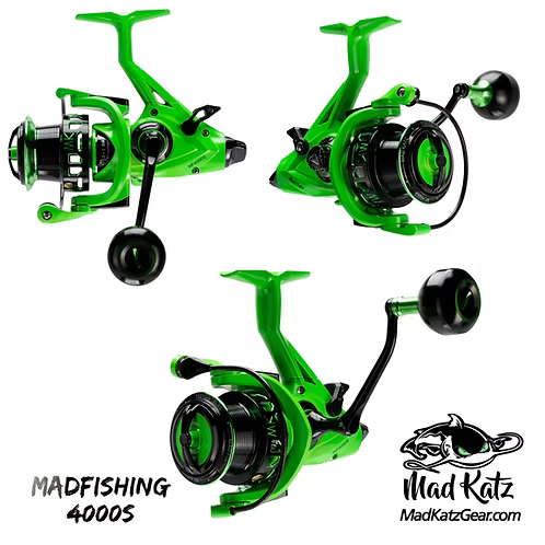 MAD KATZ MAD FISHING 4000S BAIT RUNNER SPINNING REEL (IT GLOWS)