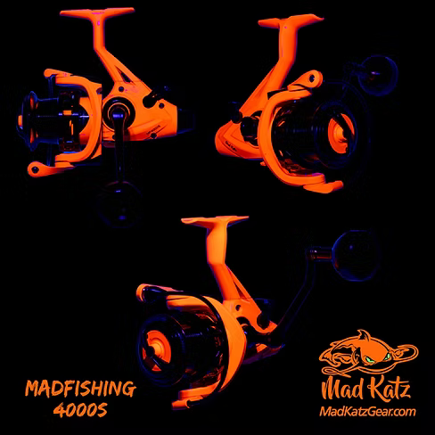 MAD KATZ MAD FISHING 4000S BAIT RUNNER SPINNING REEL (IT GLOWS)