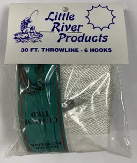 LITTLE RIVER 30' THROWLINE WHITE W/ 6 HOOKS