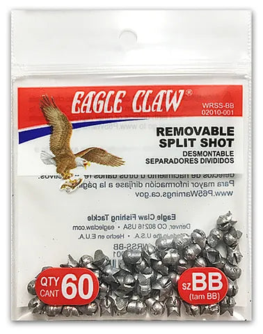 EAGLE CLAW BB REMOVABLE SPLIT SHOT 60PCK