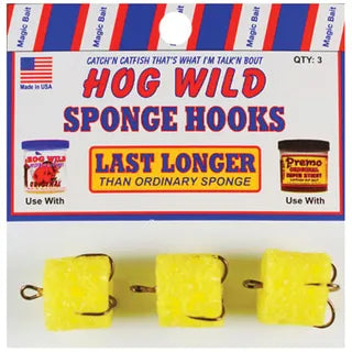 HOG WILD SPONGE TREBLE HOOK BAIT 3PK