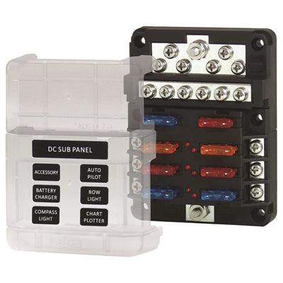 MARPAC FUSE BLOCK W/ COVER 6 GANG
