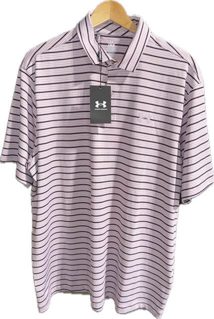 UNDER ARMOUR MENS MATCHPLAY STRIPE POLO SHIRT 50% OFF