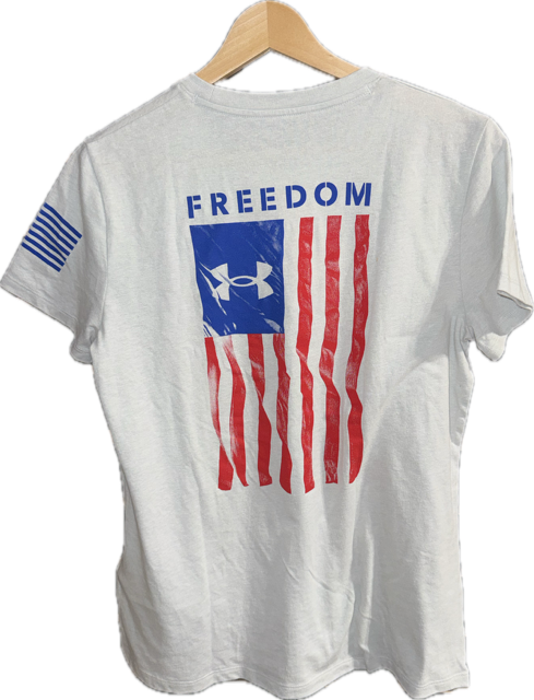 UNDER ARMOUR WOMENS FREEDOM FLAG T-SHIRT 50% OFF