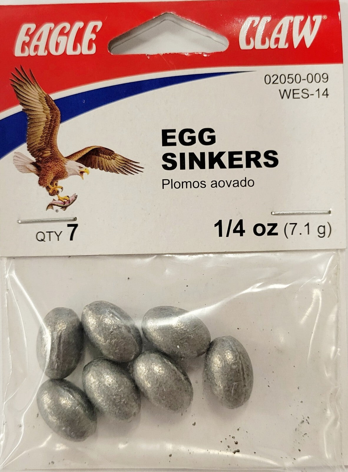 EAGLE CLAW 1/4 OZ EGG SINKERS 7PK