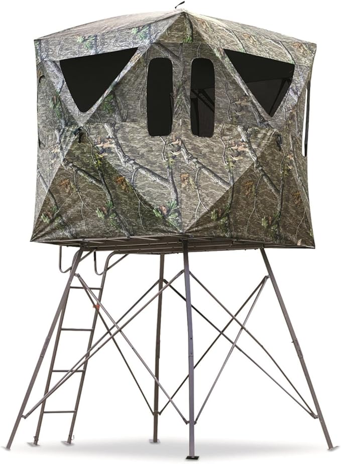 GUIDE GEAR 6' TRIPOD HUNTING TOWER BLIND, 2-3 MAN STAND ELEVATED, HUNTING GEAR EQUIPMENT ACCESSORIES, 6x6