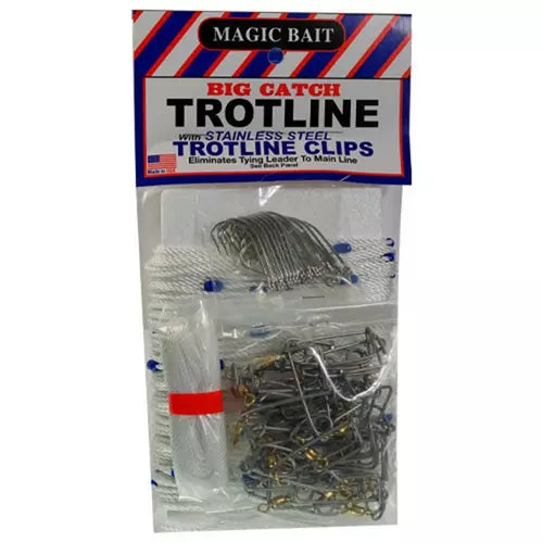 MAGIC BAIT BIG CATCH 150' TROTLINE W/ STAINLESS STEEL TROTLINE CLIPS