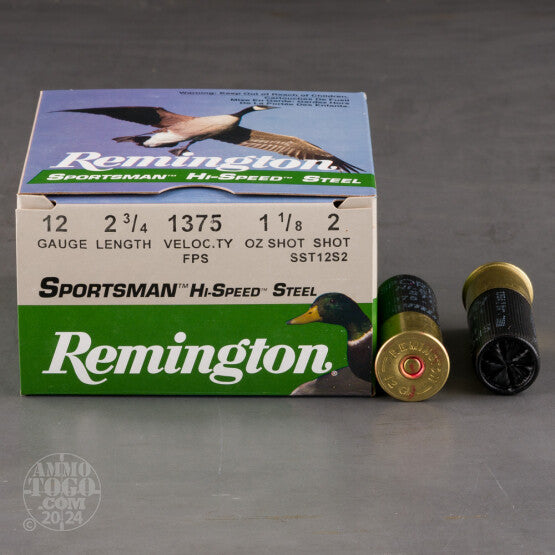 REMINGTON SPORTSMAN HI-SPEED STEEL 12 GA 2 3/4" 1 1/8oz. #2 SHOT AMMO