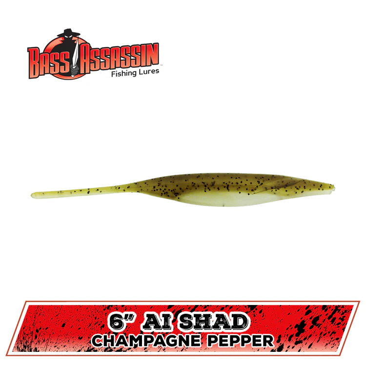 BASS ASSASSIN LURES 6" AI SHAD
