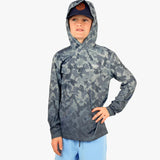 AFTCO KID'S GRANDER CAMO UVS LS SUN PROTECTION HOODIE