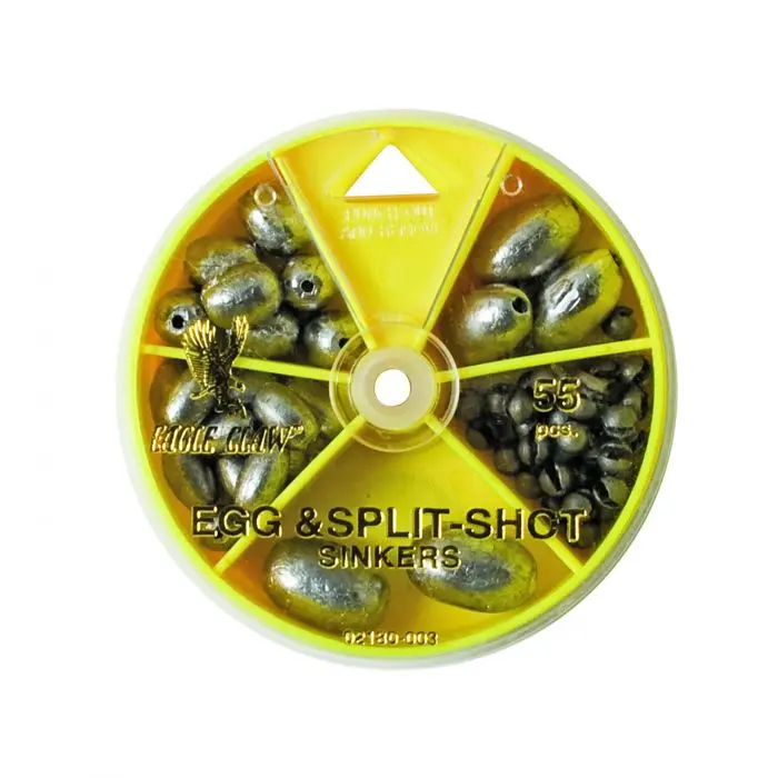 EAGLE CLAW EGG & SPLIT SHOT SINKER ASSORTMENT 55PC